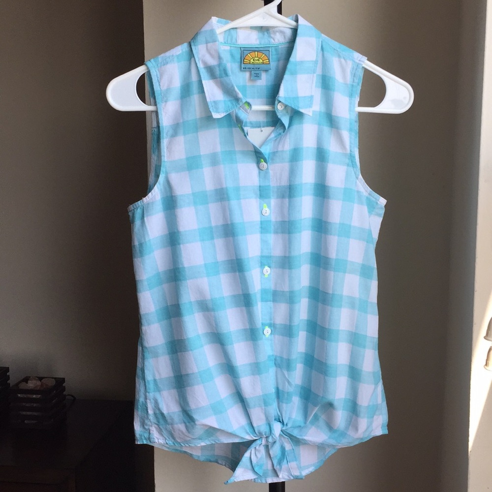 C&C gingham tie top